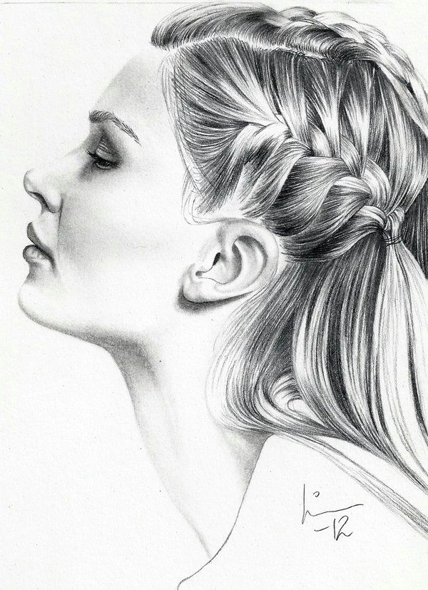 left side face drawing and braid also simple beauty 3 by linnfeyling deviantart com on deviantart