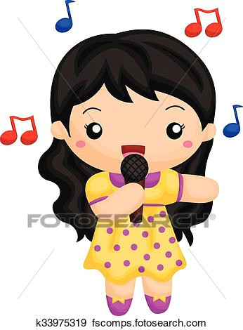clip art girl singing a song fotosearch search clipart illustration posters