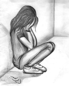 simple pencil sketches of lonely sad girl pencil drawings art drawings sketches sad drawings