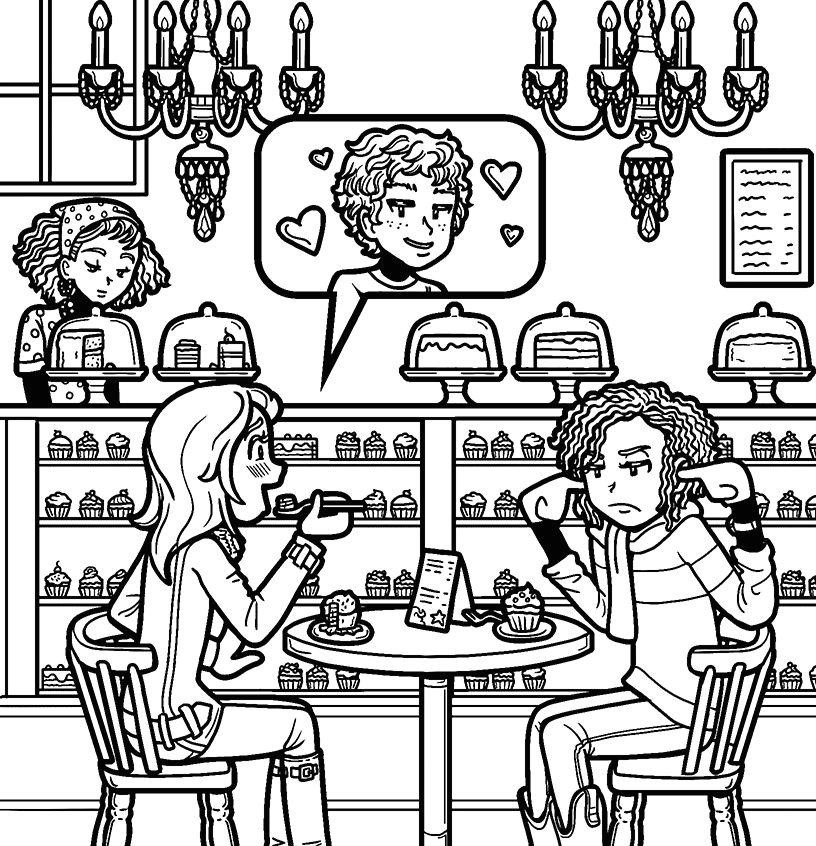 ask nikki girl talking about her 0d crush to her annoyed friend in a cupcake shop