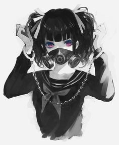 anime via tumblr anime gas mask gas mask drawing manga anime girl