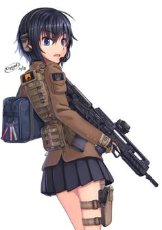 militar madchen anime warrior girl tuner autos waffen pistolen anime