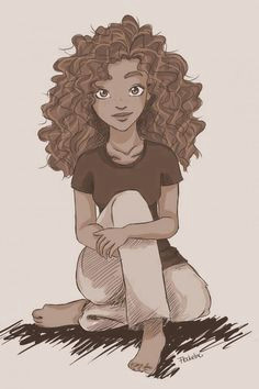 curly hair drawing