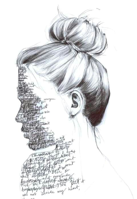 drawing illustration hair girl model writing line ink pen biro gracedraws