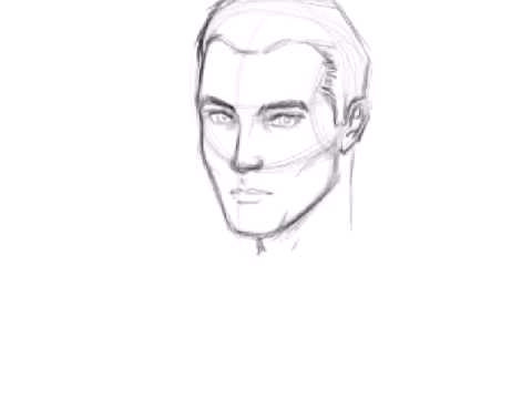 how to draw a male face