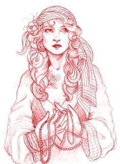 gypsy girl sketch