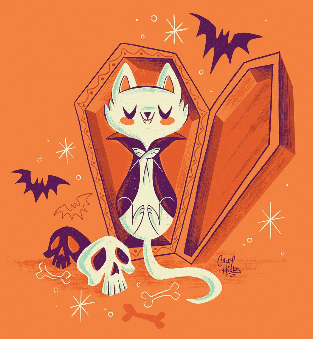 tis the season for spooky cats spooky halloween halloween drawings halloween illustration