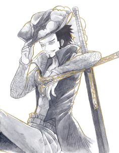 mihawk by chulmardani falkenauge zeichnen one piece manga zoro hawkeye piraten