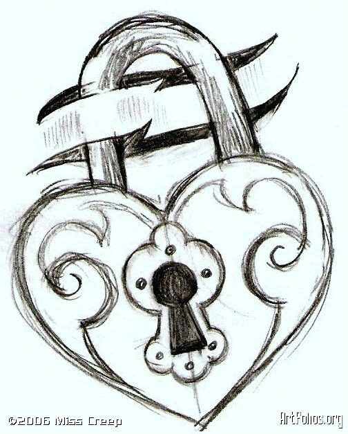 Drawing Of A Heart Lock Pin by Tentang Hati On Love Drawings Pinterest Drawings Easy