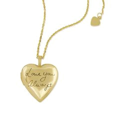 handwriting memorial heart locket in 10k yellow gold by megangoldkamp gold heart locket heart of