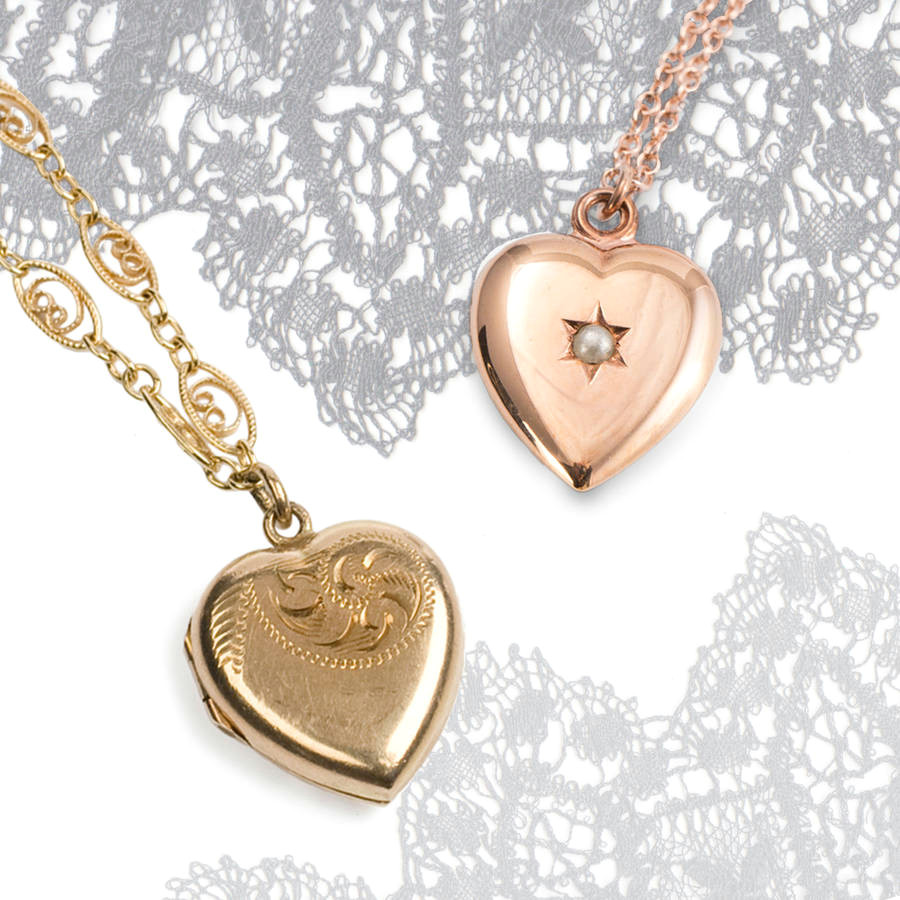 vintage heart locket 9ct