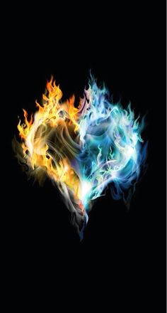 fire ice heart shaped heart wallpaper burns ice heart heart art