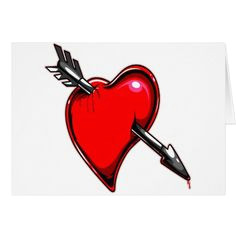 heart with arrow tattoo greeting cards zazzle