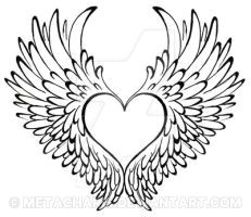 tattoo flash and sketches by metacharis on deviantart heart wings