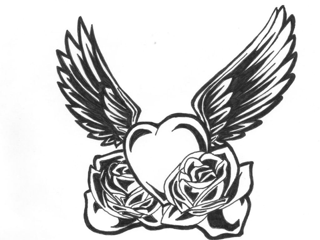 black and white heart tattoo clipart best
