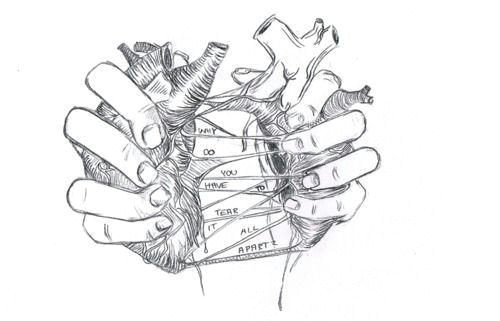 appart heart heartbroken tattoos heartbroken drawings cool drawings tumblr anatomical heart drawing