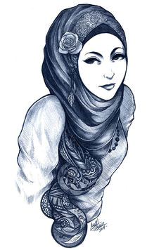 tranquil manga drawinghijab drawingmuslim girlsillustration