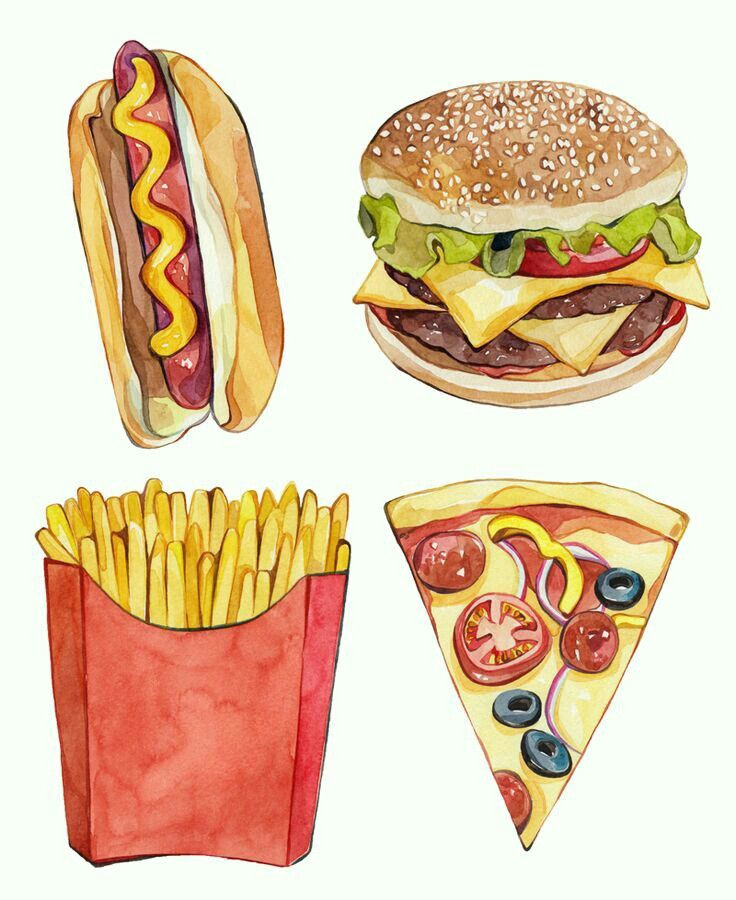 fast food p pizza drawings cute food drawings art drawings hot dog