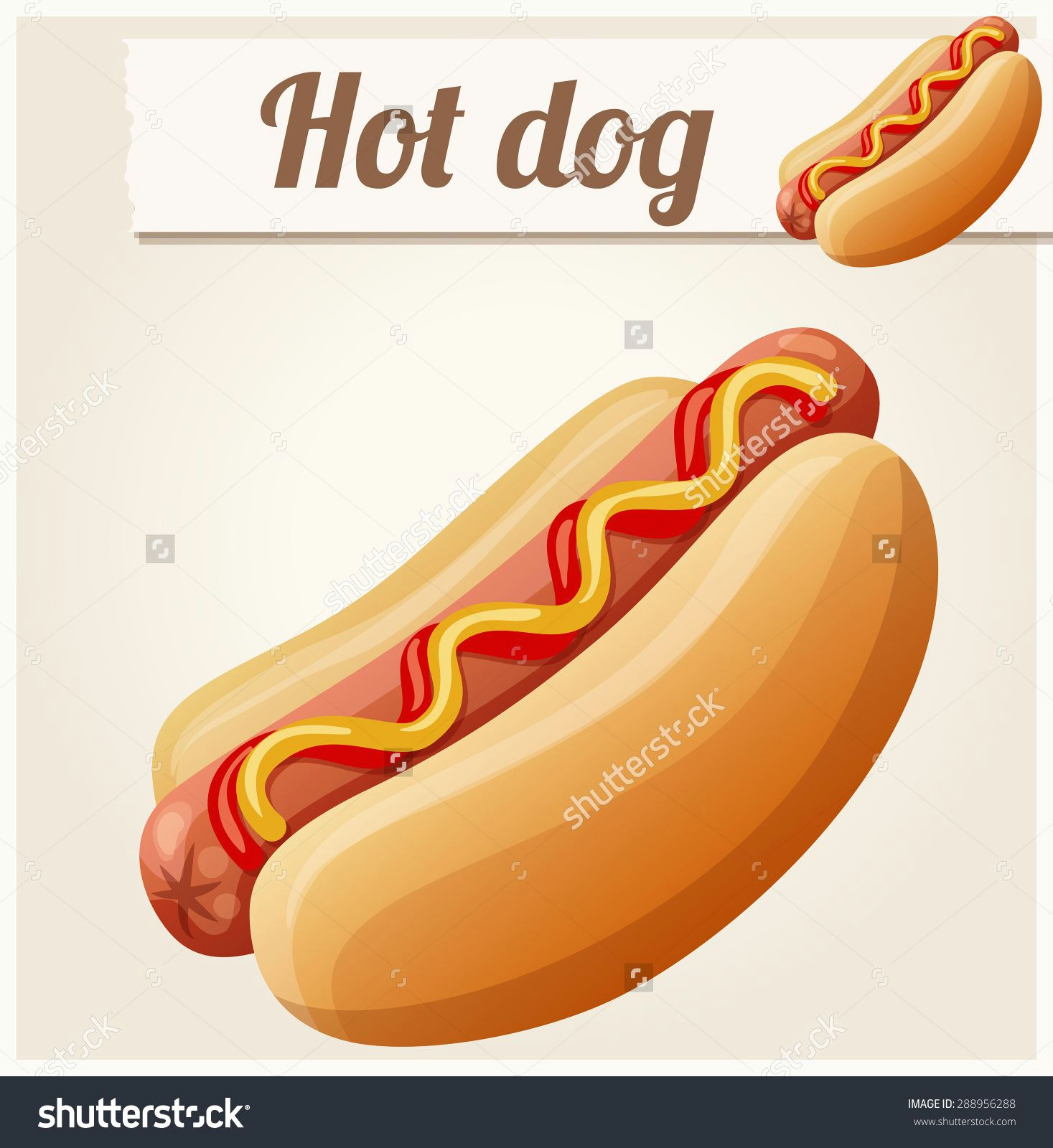 hot dog detailed vector icon series of food and drink and ingredients for cooking