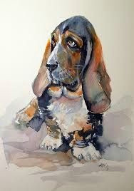 image result for basset hound sitting drawing