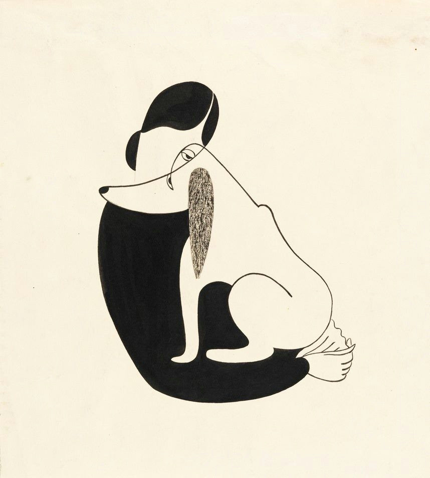 christina malman woman and a dog 1935