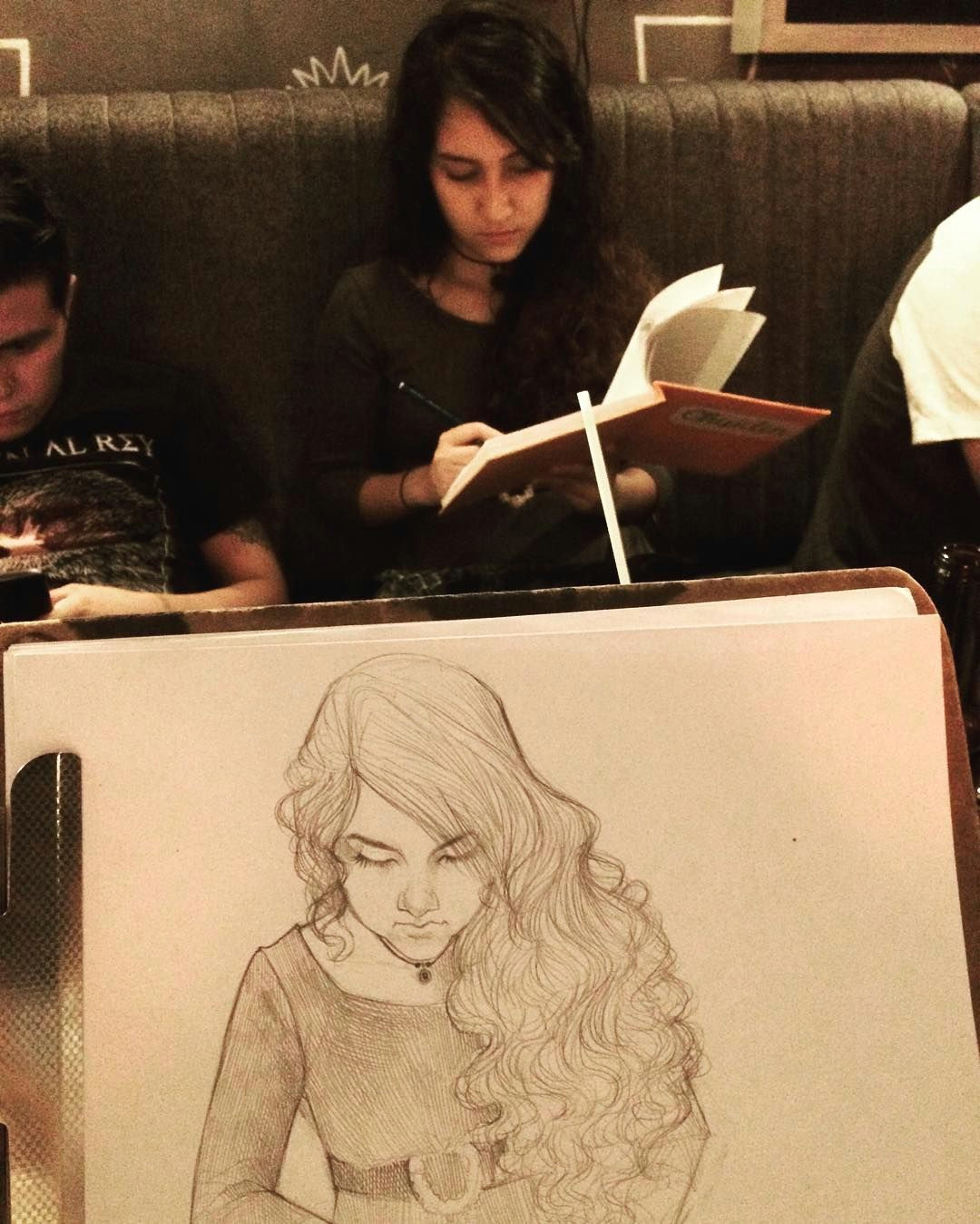 Drawing Of A Mexican Girl Sketching Portrait Art Made by Mexican Artist Efrain Malo