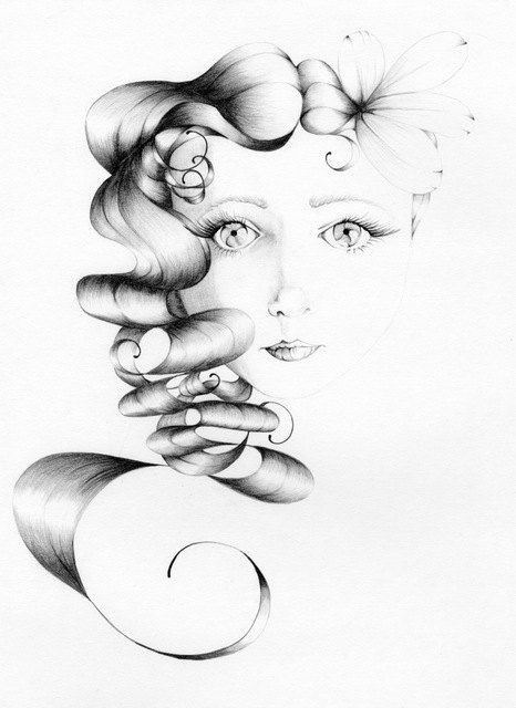 pencil drawing fantasy art beauty giclee print by abitofwhimsyart 30 00