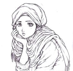 girl hijab cartoon muslim women muslim girls pencil drawings anime art