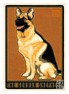 german shepherd print by laura wilder at art com buy german shepherd hiking dogs