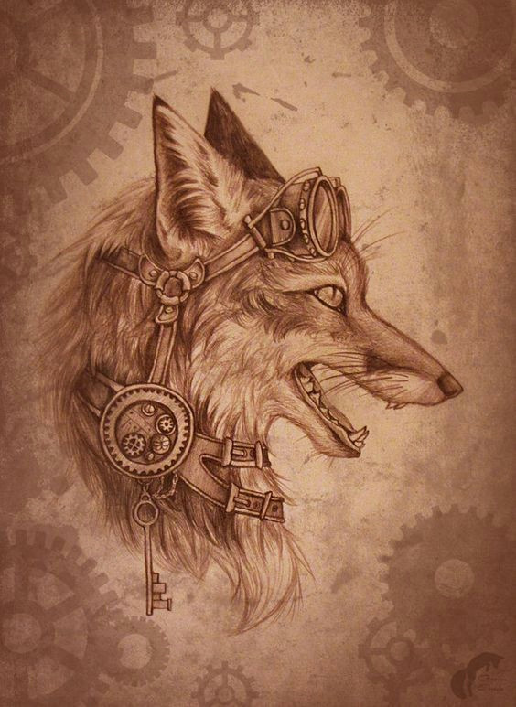 scrap fresh steampunk animals fox drawing anime fox tattoo fox art