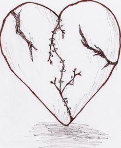 broken part of the heart drawing sketches pencil drawings sad drawings art drawings