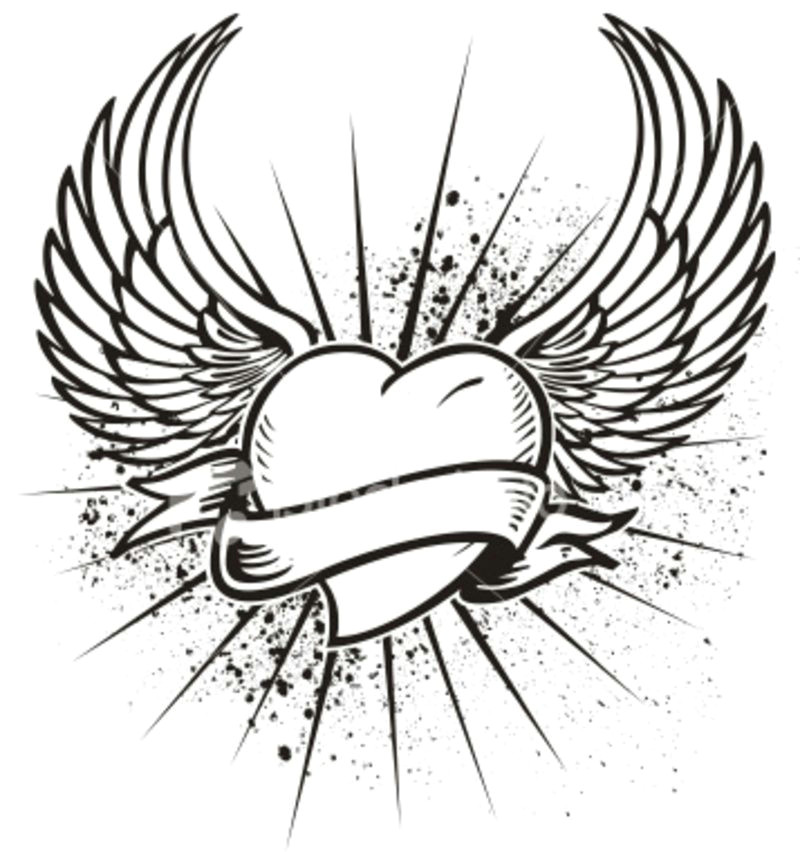 39 awesome drawings of hearts with angel wings images