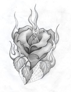 heart and roses tattoo drawings rose and heart tattoo drawings burning rose