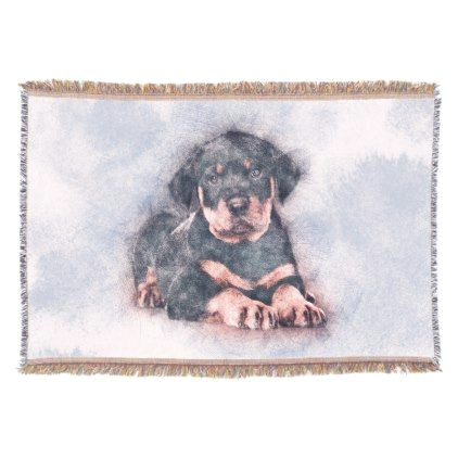 rottweiler puppy sketch paint throw blanket rottweiler puppy rottweilers dog dogs pet pets cute