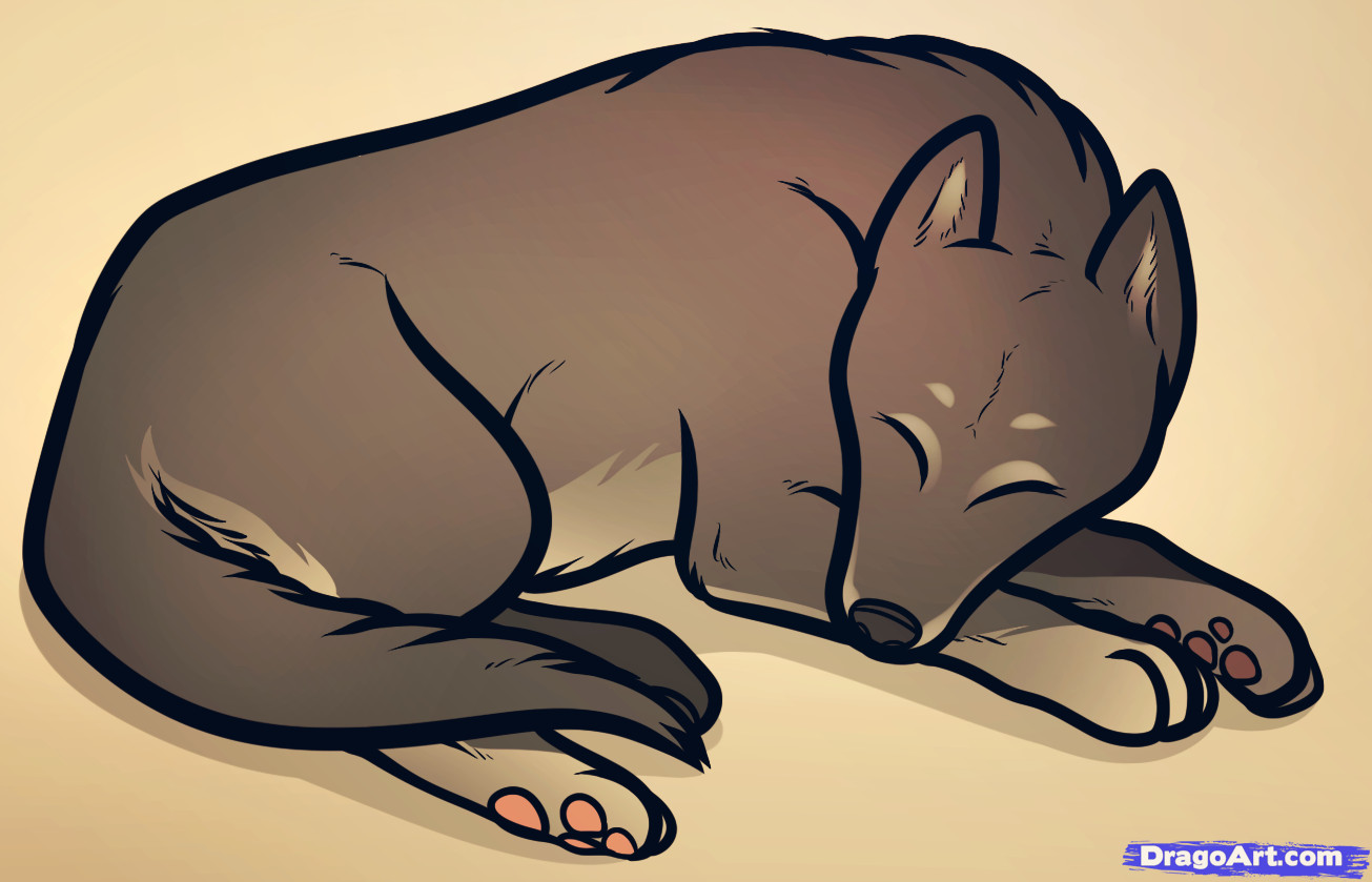 how to draw a sleeping dog sleeping dog step by step pets