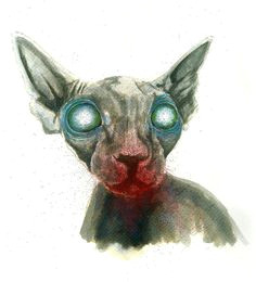 zombie sphynx cat 2 rough sketch