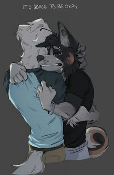 your friend is there for you when you feel down furry wolf furry art