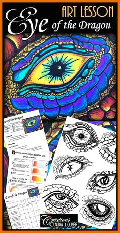 art lesson the eye of the dragon drawing with coloured pencil crayons for