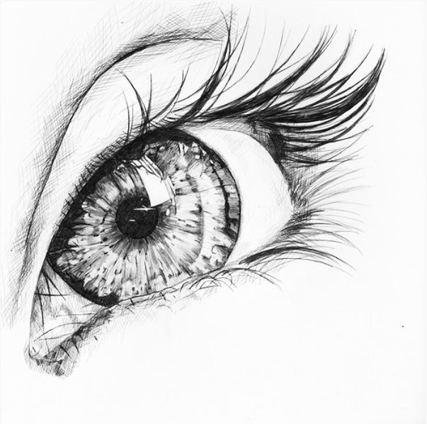 blue eyes drawing