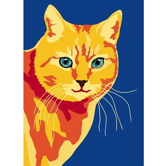 orange cat print