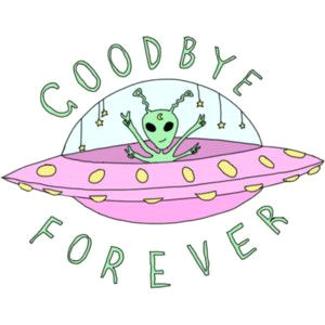 goodbye drawing art cute forever hipster typography design green stars starry artist pink starship type digital art alien transparent ufo spaceship digital