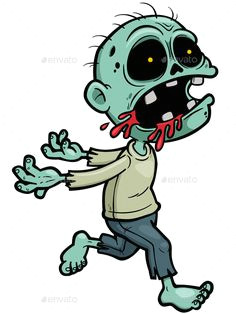 vector illustration of cartoon zombie