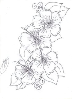 four flowers tattoo google search hawaiian flower drawing hibiscus drawing hawaiin flower tattoo