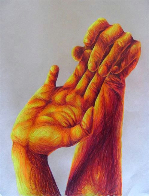 hand study w colored pencil conway high school art project