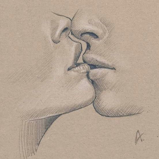 image result for drawing people kiss