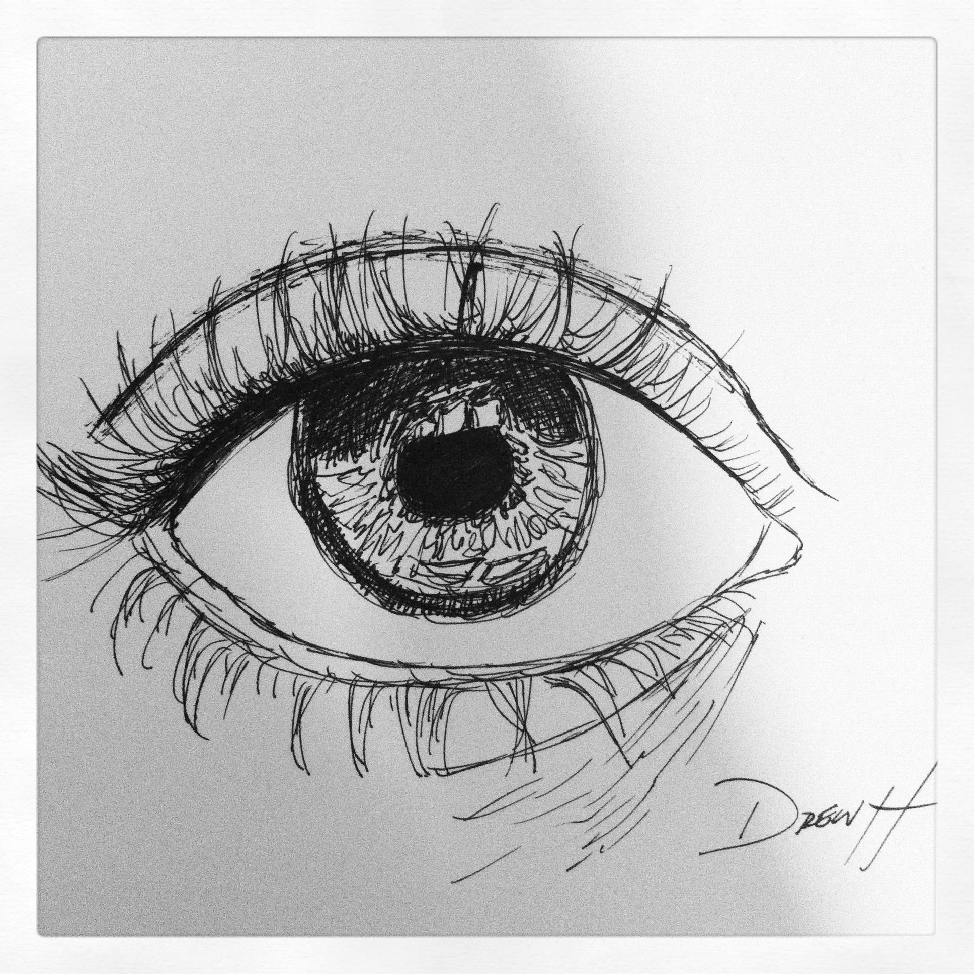 ink pen sketch eye