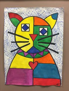 paul klee inspired cat for grades 1 3 created by meredith terry abstract