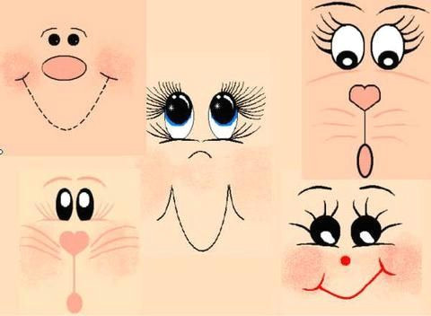 how to paint draw eyes doll mouth an excellent page for easy cute animal human faces with various expressions a must for all crafty