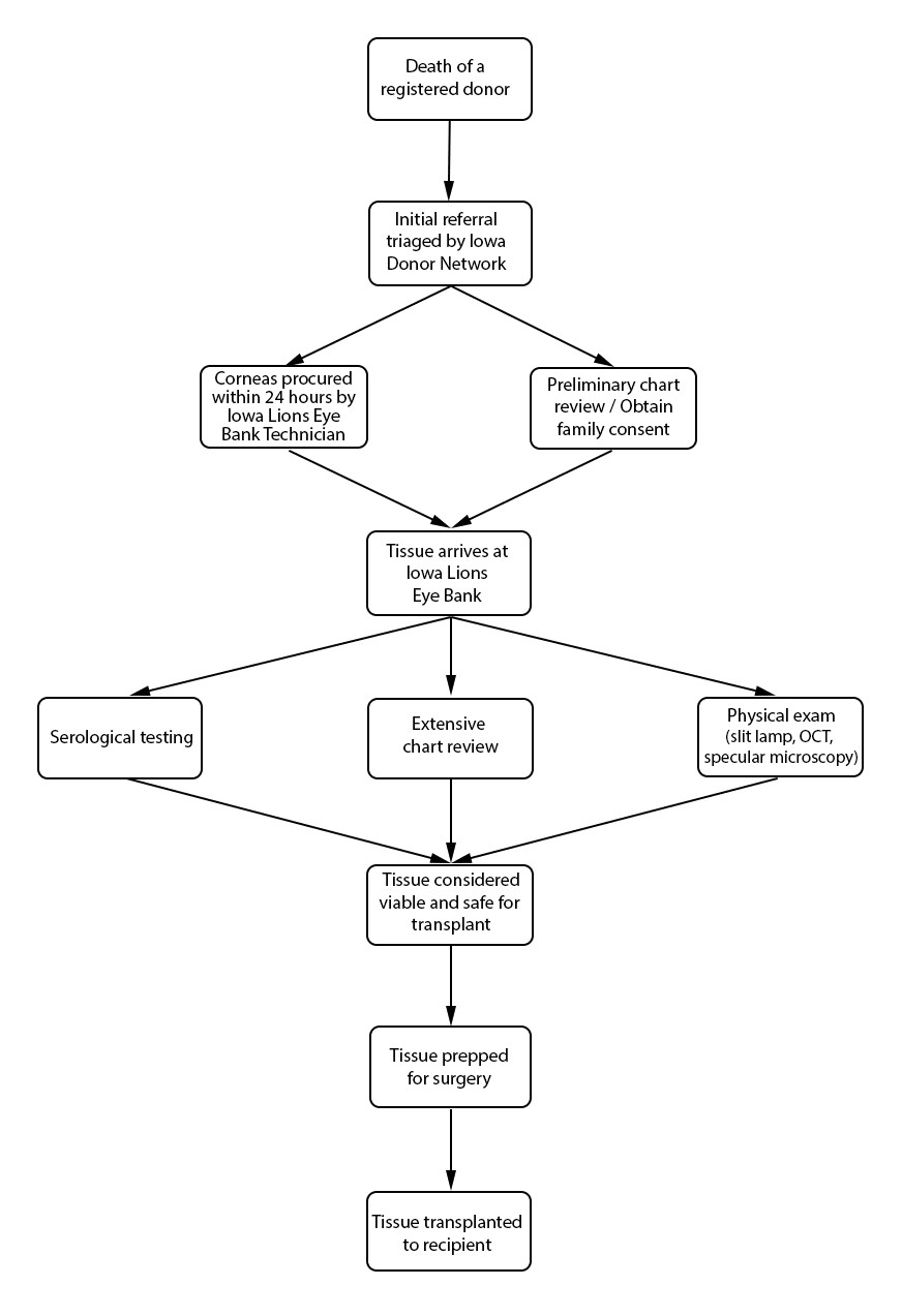 hospitals are required to report all deaths to a donor agency such as the iowa donor network idn the hospital provides basic patient information