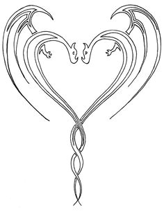 double dragon heart by coxy the redbeard on deviantart dragon tattoo drawing deviantart